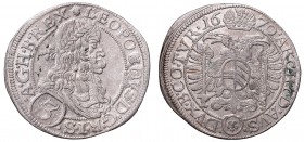 Austria, Leopold I, 3 kreuzer 1670, Vienna
Austria, Leopold I, 3 krajcary 1670, Wiedeń
 Pięknie zachowany egzemplarz monety, bardzo dobrze zachowane...