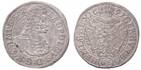 Austria, Leopold I, 3 kreuzer 1697, Prague
Austria, Leopold I, 3 krajcary 1697 GE, Praga
 Bardzo ładnie zachowany egzemplarz trzykrajcarówki, połysk...