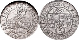 Austria, Max Gandolf von Kuenburg, 3 kreuzer 1681, Salzburg - GCN MS61
Austria, Maksymilian Gandolf graf Kuenburg, 3 krajcary 1681, Salzburg - GCN MS...