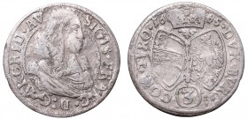 Austria, Sigismund Franz, 3 kreuzer 1665, Hall
Austria, Zygmunt Franciszek, 3 krajcary 1665, Hall
 Ładny egzemplarz trzykrajcarówki, czytelne detale...
