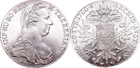 Austria, Marie Theresia, Thaler 1780 New strike
Austro-Węgry, Maria Teresa, Talar 1780 Nowe bicie
 Około menniczy egzemplarz . Srebro, waga 28,14 g....