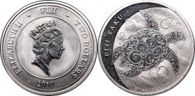 Fiji, 2 Dolars 2011 - an ounce of silver
Fiji, 2 Dolary 2011 - uncja srebra
 Uncja czystego srebra zawarta w dwóch dolarach Fiji z 2011 roku. 

Gr...