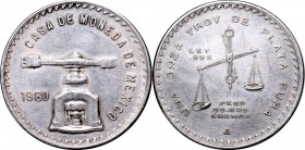 Mexico, Peso 1980 - an ounce of silver
Meksyk, Peso 1980 - uncja srebra
 Egzemplarz o zawartości uncji czystego srebra. 

Grade: XF