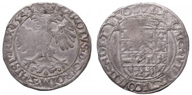 Spanish Netherlands, Carol V, 4 stuiver 1543
Niderlandy hiszpańskie, Karol V, 4 stuivery 1543
 Naturalny egzemplarz, z typowymi niedobiciami. Patyna...