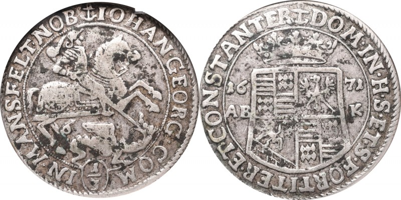 Germany, Mansfeld-Eisleben County, Johann Georg, 1/3 thaler 1671 - GCN
Niemcy, ...