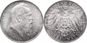 Germany, Kingdom of Bavaria, Lvitpold, 3 mark 1911 D
Niemcy, Królestwo Bawarii, Lvitpold, 3 marki 1911 D
 Piękny, okołomenniczy egzemplarz. Delikatn...