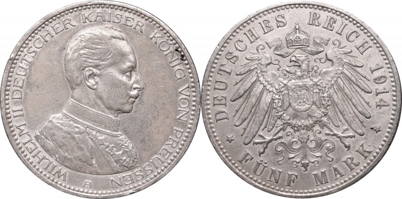 Germany, Prusy, Wilhelm II, 5 mark 1914 A
Niemcy, Prusy, Wilhelm II, 5 marek 19...