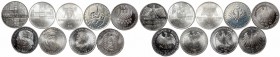 Germany, lot of 9 silver 5 mark 1966-1975
Niemcy, Zestaw 5 marek 1966-1975 okolicznościowe (9szt) srebro
 Mennicze i okołomennicze egzemplarze.&nbsp...