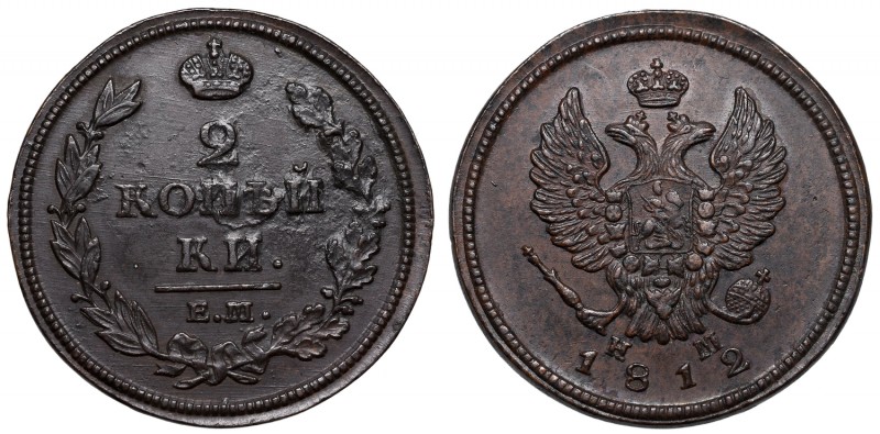 Russia, Alexander I, 2 kopecks 1812 EM-HM
Rosja, Aleksander I, 2 kopiejki 1812 ...