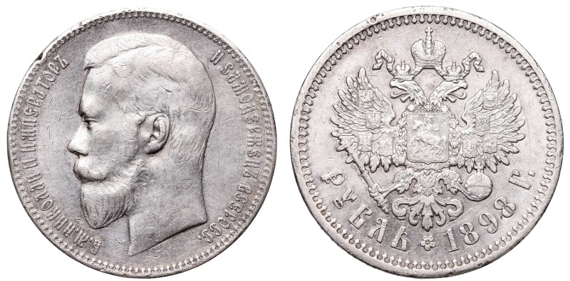 Russia, Nicholas II, Rouble 1898 АГ
Rosja, Mikołaj II, Rubel 1898 АГ
 Obiegowy...