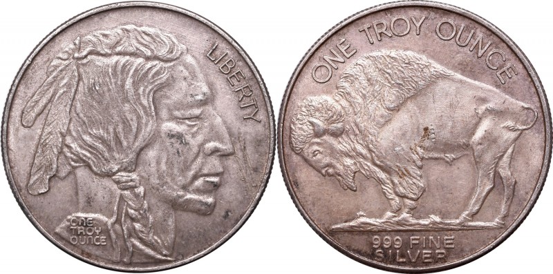 USA, Indian Head - an ounce of pure silver
USA, Głowa Indianina - uncja czysteg...