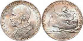 Vatican, Pius XII, 5 lire 1939
Watykan, Pius XII, 5 lirów 1939
 Moneta z podobizną Piusa XII wybita w 1939 roku w nakładzie 100.000 w srebrze próby ...