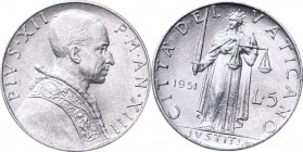 Vatican, Pivs XII, 5 lire 1951
Watykan, Pius XII, 5 lirów 1951
 Moneta Piusa XII z 1951 roku wybita w nakładzie 1.500.000 sztuk. 

Grade: AU/UNC ...