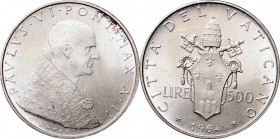 Vatican, Pavlvs VI, 500 lire 1964
Watykan, Paweł VI, 500 lirów 1964
 Przedstawiciel najwyższego nominału za czasów Pawła VI w srebrze próby 835, wyb...