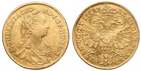 Hungary, Transylvania, Maria Theresia, Ducat 1761
Węgry, Transylwania, Maria Teresa, Dukat 1761
 Ładnie zachowany egzemplarz, rysa koło twarzy, prze...