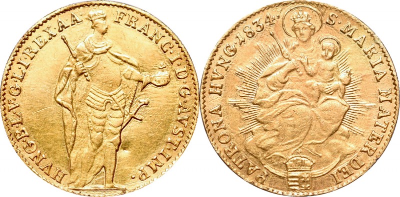 Hungary, Ferenc II, Ducat 1834, Kremnica
Węgry, Franciszek II, Dukat 1834, Krze...