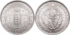 Hungary, Miklor Horthy, 2 pengo 1938 BP, Budapest
Węgry, Miklos Horthy, 2 pengo 1938 BP, Budapeszt
 Piękny, wyselekcjonowany menniczy egzemplarz. 
...