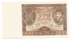 II RP, 100 złotych 1934
 Emisyjny egzemplarz. Drobne nieświeżości na krawędziach.

Grade: UNC