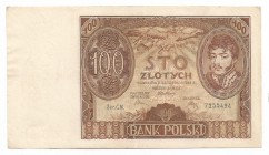 II RP, 100 złotych 1934
 Bardzo ładny egzemplarz. Zgięte narożniki, lekkie pofalowanie papieru.

Grade: XF/XF+