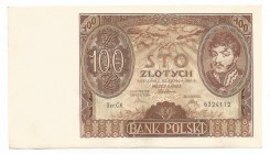 II RP, 100 złotych 1934
 Banknot po konserwacji. 

Grade: XF-/XF