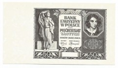 GG/III RP, 50 złotych 1940 - faksymila
 Papier ze znakiem wodnym.