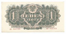 PRL, 1 złoty 1944 - owym
 Bardzo ładny egzemplarz. Drobne ugięcia i nieświeżości. 

Grade: AU/UNC