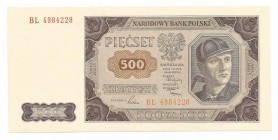 PRL, 500 złotych 1948
 Jedno zgięcie pionowe.

Grade: XF-