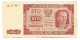 PRL, 100 złotych 1948
 Ładny egzemplarz. Kilkukrotnie zgięty. 

Grade: VF+