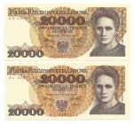 PRL, Zestaw 20000 złotych 1989
 Bardzo ładne egzemplarze. 

Grade: 2, 1+