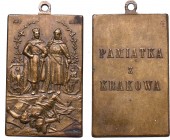 Polska, Plakieta Pamiątka z Krakowa 1910
 Patyna, nalot. Wymiary 19 x 33 mm. 

Grade: XF 
 Medal, Medaille Medale polskie