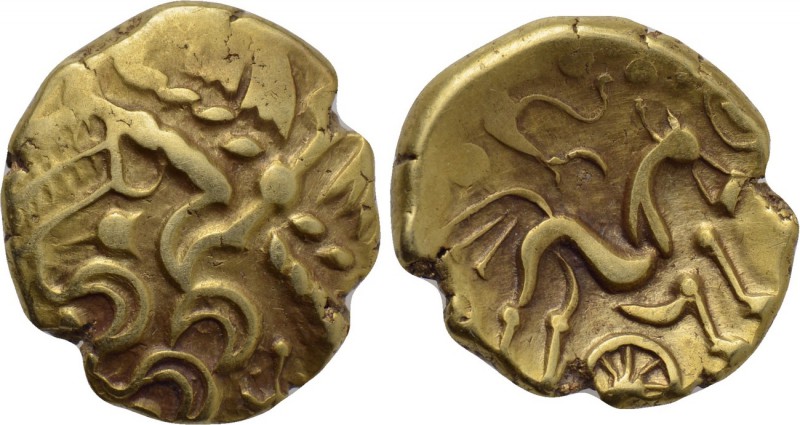 BRITAIN. Atrebates. Uninscribed. GOLD Stater (Circa 55-45 BC). Remic Type Qa. 
...