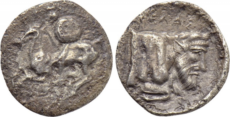 SICILY. Gela. Litra (Circa 430-425 BC). 

Obv: Warrior riding horse left, hold...