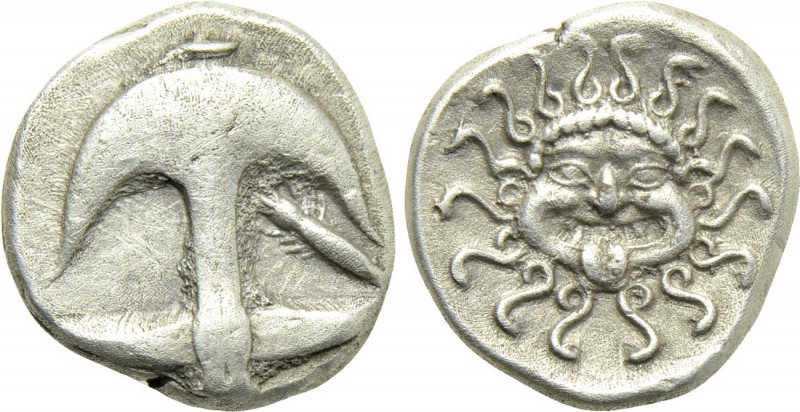 THRACE. Apollonia Pontika. Drachm (Late 5th-4th centuries BC).

Obv: Upright a...