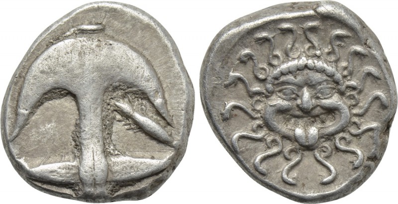 THRACE. Apollonia Pontika. Drachm (Late 5th-4th centuries BC).

Obv: Upright a...