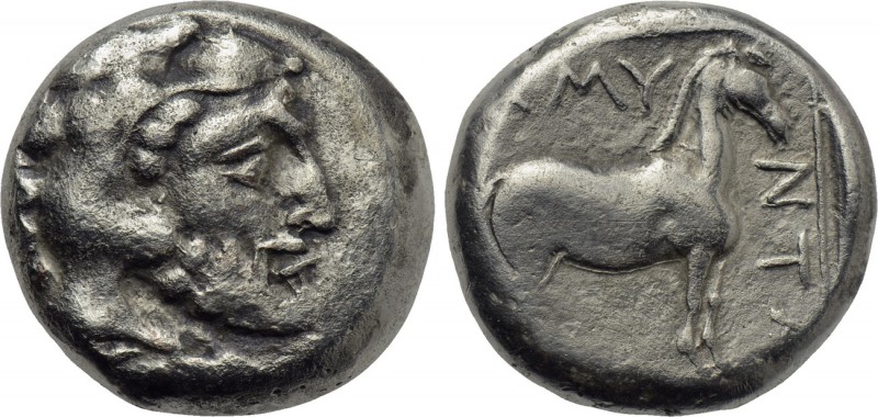 KINGS OF MACEDON. Amyntas III (394/3-370/69 BC). Stater. Aigai. 

Obv: Head of...