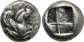 WESTERN ASIA MINOR. Uncertain (Lampsakos?). Pale EL Hekte or AR 1/3 Stater (Late 6th-early 5th centuries BC).