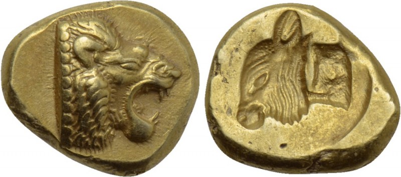 LESBOS. Mytilene. EL Hekte (Circa 521-478 BC).

Obv: Head of roaring lion righ...