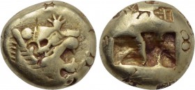 KINGS OF LYDIA. Time of Alyattes to Kroisos (Circa 620/10-550/39 BC). EL Trite or 1/3 Stater. Sardes.