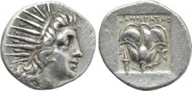 CARIA. Rhodes. Drachm (Circa 150-125 BC). Damokrates, magistrate.