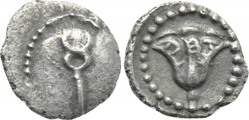 CARIA. Rhodes. Tetartemorion (Circa 2nd-1st centuries BC).

Obv: Kerykeion.
R...
