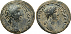 LYDIA. Thyatira. Nero with Agrippina II (54-68). Ae.
