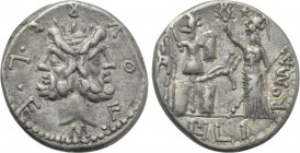 M. FURIUS L. F. PHILUS. Denarius (120 BC). Rome.