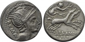 L. FLAMINIUS CHILO. Denarius (109-108 BC). Rome.