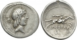 L. CALPURNIUS PISO FRUGI. Denarius (90 BC). Rome.