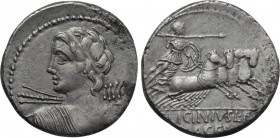 C. LICINIUS L. F. MACER. Denarius (84 BC). Rome.