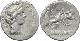 C. ANNIUS T.F. T.N. & L. FABIUS L.F. HISPANIENSIS. Denarius (82-81 BC). Mint in northern Italy or Spain.
