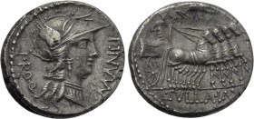 L. CORNELIUS SULLA and L. MANLIUS TORQUATUS. Denarius (82 BC). Mint moving with Sulla.