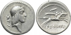 C. PISO L.F. FRUGI. Denarius (61 BC). Rome.