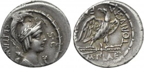 M. PLAETORIUS M.F. CESTIANUS. Denarius (57 BC). Rome.