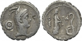 L. ROSCIUS FABATUS. Serrate Denarius (59 BC). Rome.